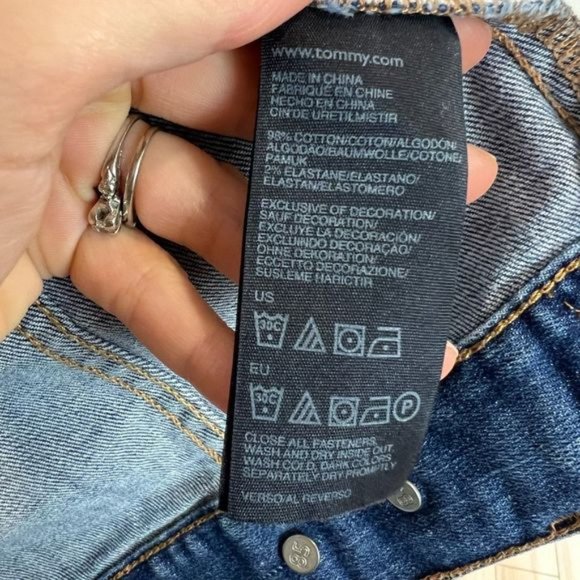 Tommy Hilfiger Women’s XS Blue Denim Jean Trucker Jacket Button Down Cotton - Picture 10 of 11